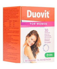 Дуовит для женщин в таблетках п.о 1,88г N30, фото 