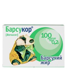 Барсучий жир Барсукор капсулы 0,2г № 100, фото 