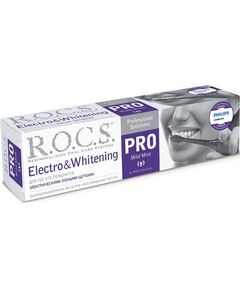 Зубная паста  Рокс про электро вайт для тех кто пользуетсяэлектрической щетками 135г, фото 