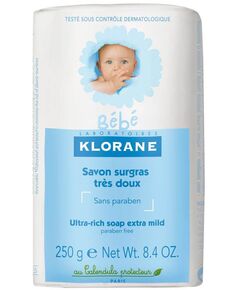 KLORANE BEBE НАБОР: KLORANE Bebe Детское сверхпитательное мыло с экстрактом календулы, 250 г и KLORA, фото 