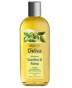Долива шампунь giardino di roma глубокое восстановление 200 мл (для сухих ломких волос базилик-биотин), фото 