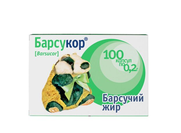 Барсучий жир Барсукор капсулы 0,2г № 100, фото 