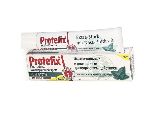 Протефикс крем фиксирующий для зубных протезов экстра-сильный мята 40 мл, фото 