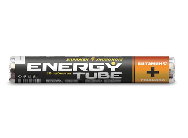 «ENERGYTUBE»    Глюкоза  с витамином С  таб №18 Квадрат-С лимон, фото 