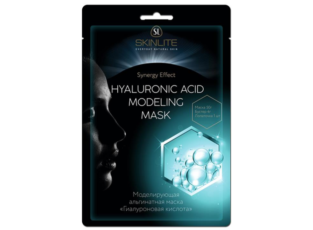 Skinlite Моделирующая альгинатная маска "Гиалуроновая кислота" (50г+4г+лапаточка), фото 