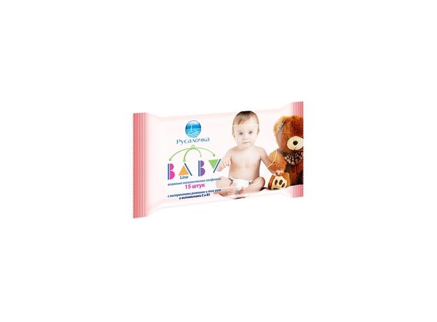 BABY LINE влажные салфетки детские 15 шт, фото 