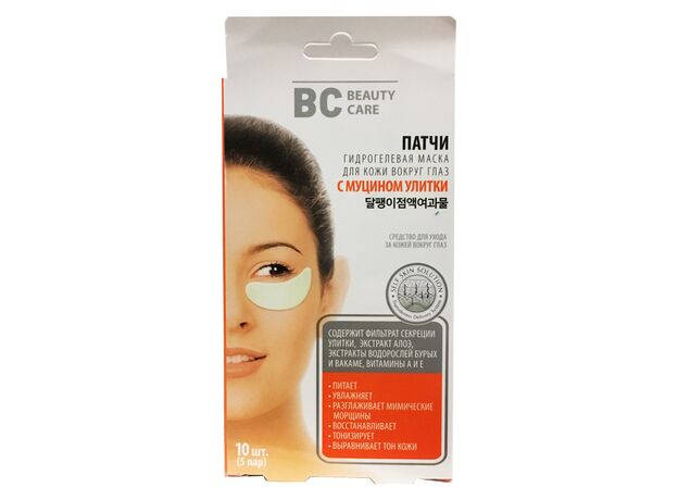 БиСи (bc) beauty care маска для лица гидрогелевая патчи под глаза муцин улитки N5, фото 