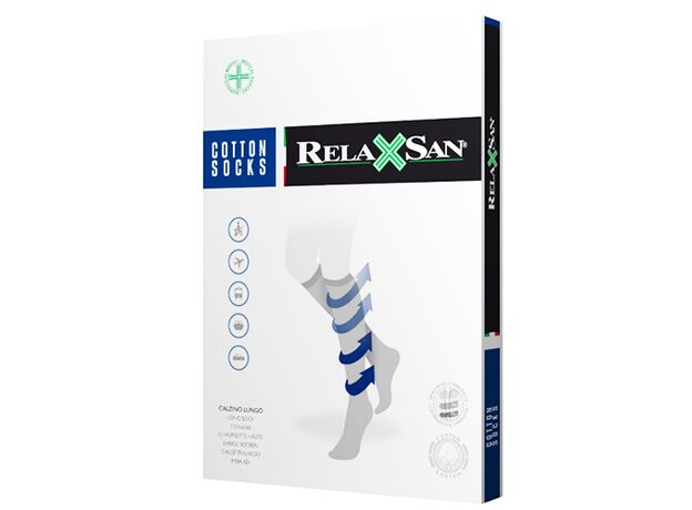 Гольфы компрессионные мужские Релаксан cotton socks 820 140ден N4 хлопок 18-22мм (черные), фото 