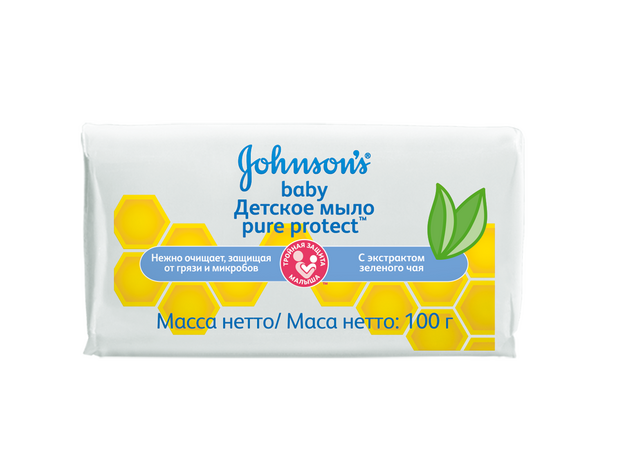Джонсонс беби pure protect мыло для рук 100г, фото 