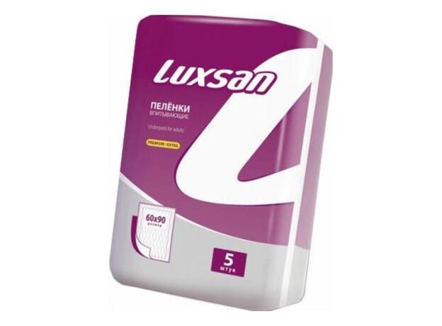 Пеленки впитывающие LUXSAN Premium для взрослых 60х90 №5, фото 