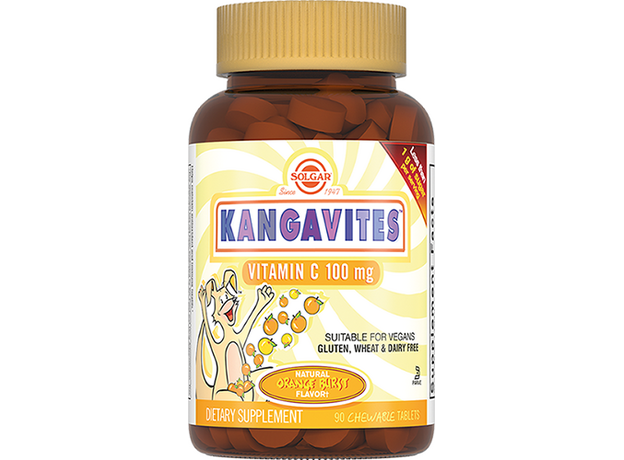 Solgar Кангавитес с витамином С со вкусом апельсина таб. для детей 100 мг №90 (БАД), фото 